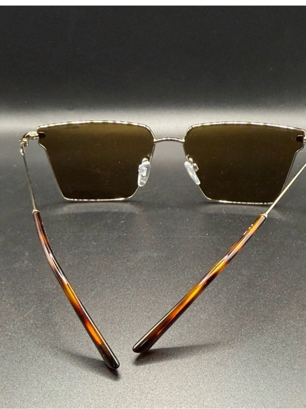 Nike  FLAIR Gold Frame Sunglasses with Dark Brown Lenses
